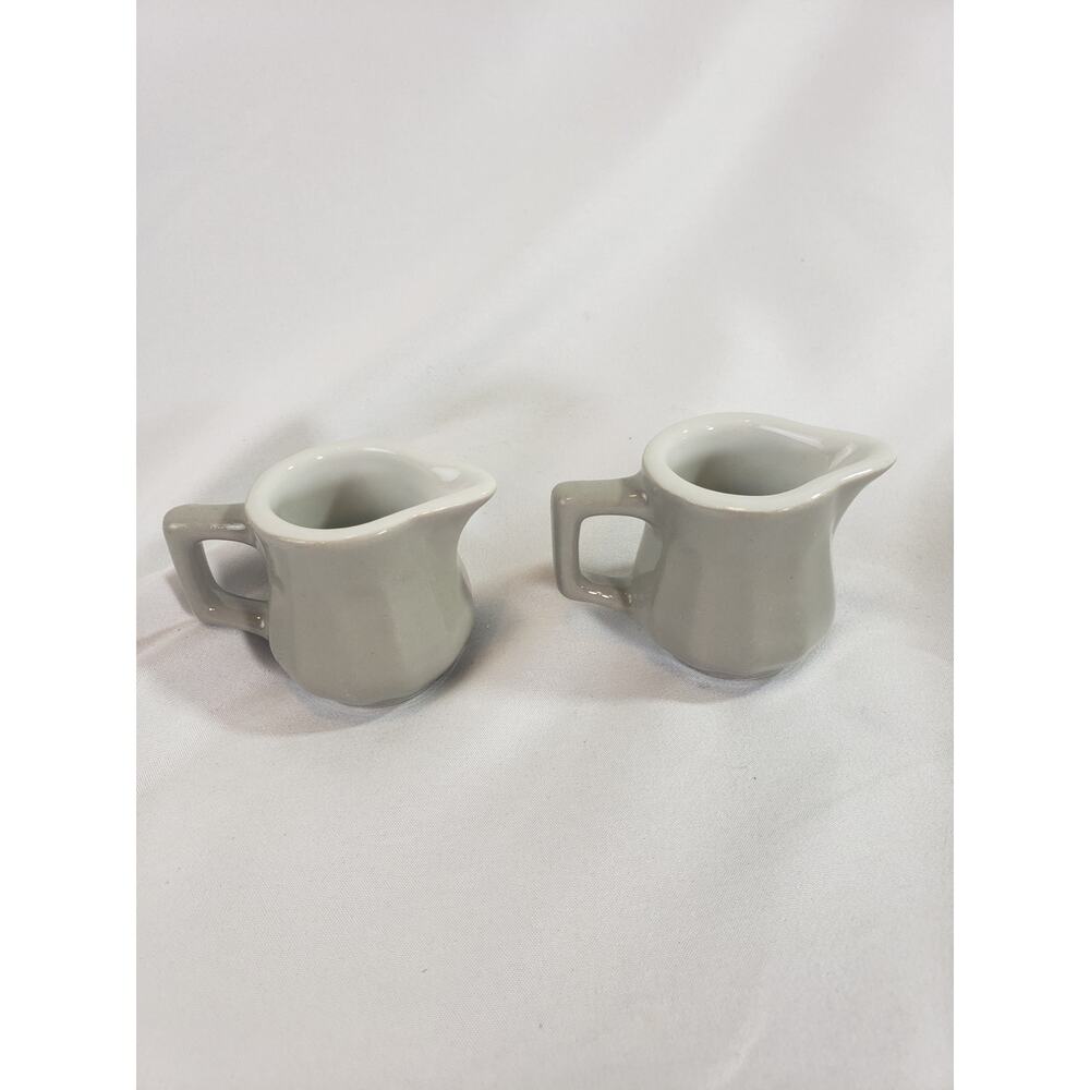 2 Vintage Shenango Pottery Restaurant Ware Individual Creamers Mini Pitchers - Picture 5 of 7
